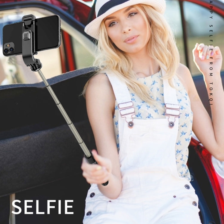 L03 Aluminiumlegierung Faltbares Bluetooth-Stativ Selfie-Stick, L03 Weiß, L03 Schwarz