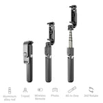 L03 Aluminiumlegierung Faltbares Bluetooth-Stativ Selfie-Stick, L03 Weiß, L03 Schwarz
