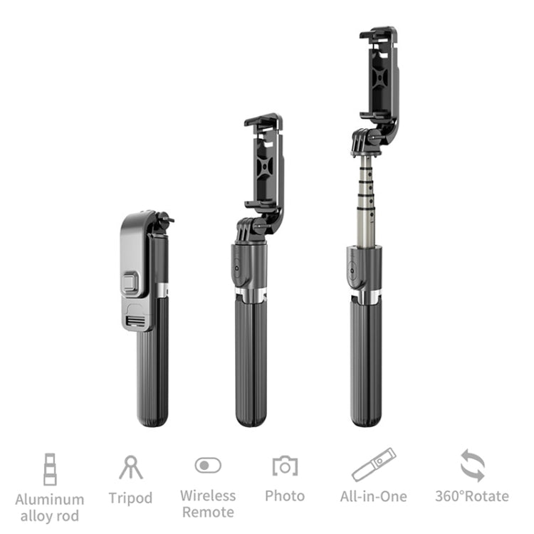 L03 Aluminiumlegierung Faltbares Bluetooth-Stativ Selfie-Stick, L03 Weiß, L03 Schwarz