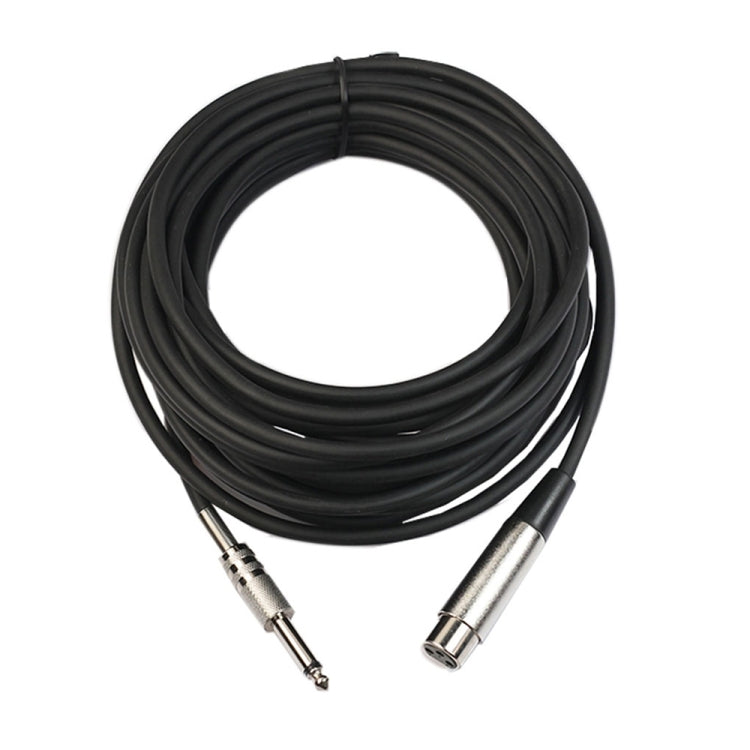 10m XLR 3-Pin Weiblich zu 1/4 Zoll (6,35mm) Mono Geschirmtes Mikrofonkabel, Länge: 10m