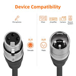 3m 3-Pin XLR Männlich zu XLR Weiblich Mikrofonkabel, Länge: 3m