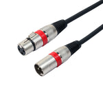3m 3-poliges XLR-Männlich zu XLR-Weiblich MIC abgeschirmtes Kabel Mikrofon-Audiokabel, Länge: 3m (Rot)