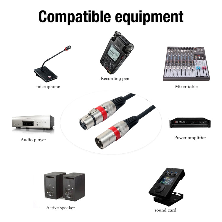 3m 3-poliges XLR-Männlich zu XLR-Weiblich MIC abgeschirmtes Kabel Mikrofon-Audiokabel, Länge: 3m (Rot)