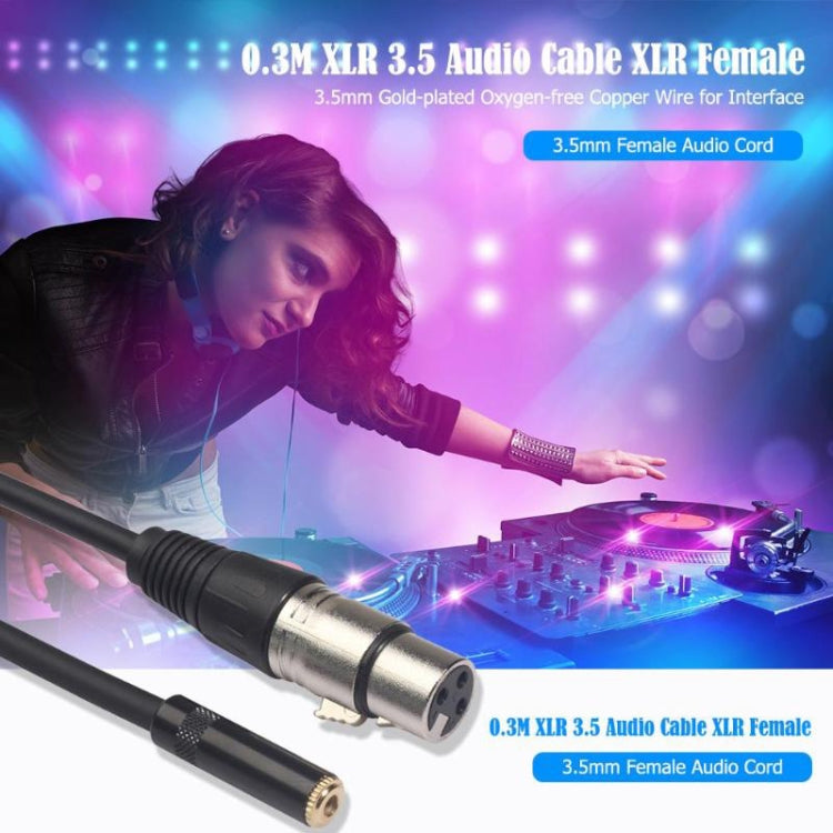 TC227K18-03 3,5mm Klinke Buchse zu XLR Buchse Audiokabel, Länge: 0,3m, 3,5mm Buchse zu XLR Buchse