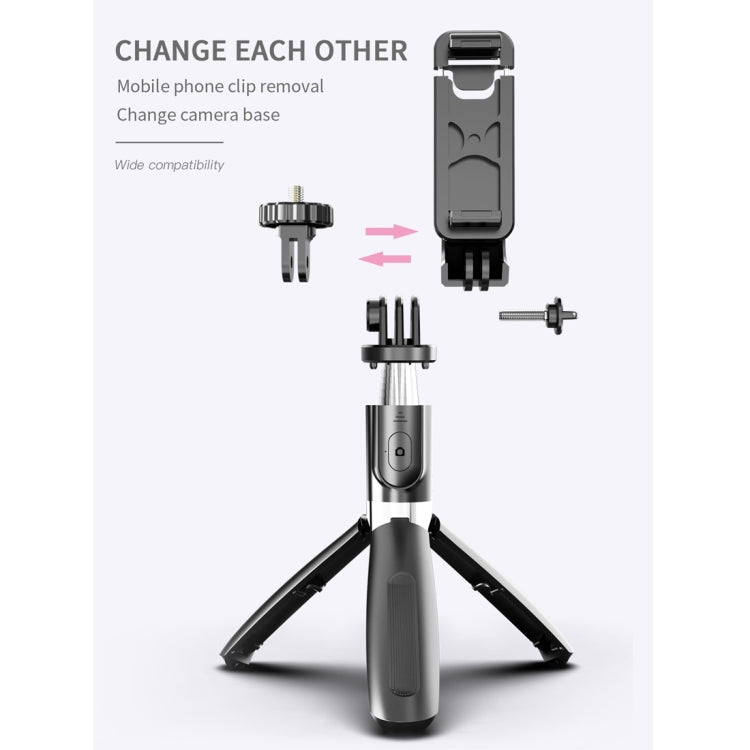 L02 100cm Multifunktionaler verstellbarer Bluetooth Selbstauslöser-Stativ Selfie-Stick