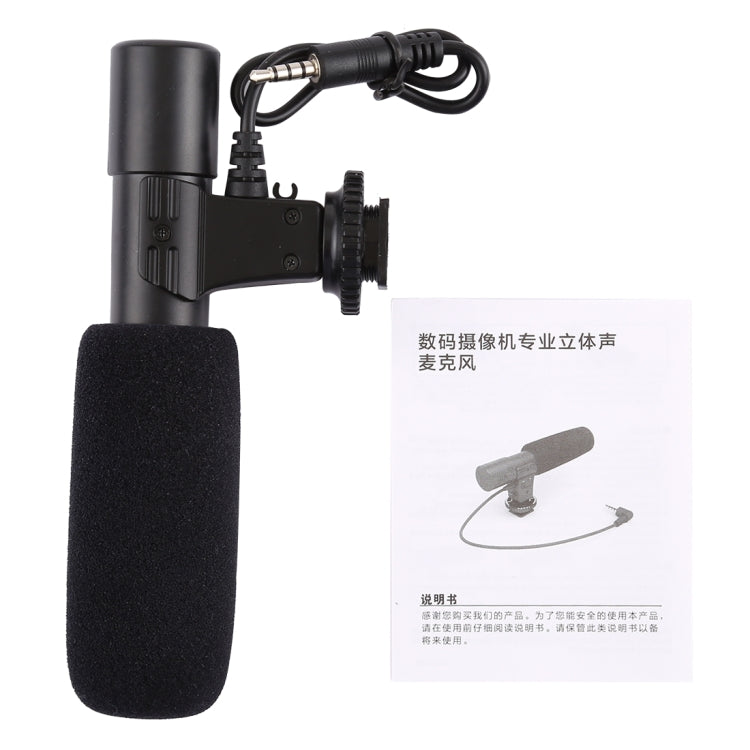 MIC-02 30-18000Hz Klangklar Stereo-Mikrofon für Smartphone, Kabellänge: 28cm