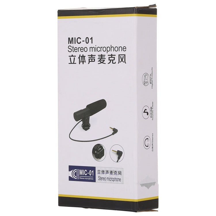 MIC-02 30-18000Hz Klangklar Stereo-Mikrofon für Smartphone, Kabellänge: 28cm