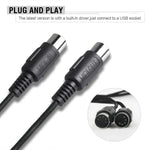 WERSI UM-18 USB-MIDI-Kabel, MidiPort-MIDI-Kabel, E-Piano, elektronisches Schlagzeug, Musikbearbeitungskabel, Länge: 2 m