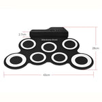 Portable Silicone Hand Roll USB Electronic Drum, USB Electronic Drum(Black), Electronic Drum(Green)