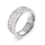 Edelstahl Ewiger Ring Für Hochzeitsband Verlobungsversprechen Kristall Und Strass Eingefasster Kreis Rund, 57 mm, US-Größe:10, Innendurchmesser: 20 mm, Umfang: 62,8 mm, 10