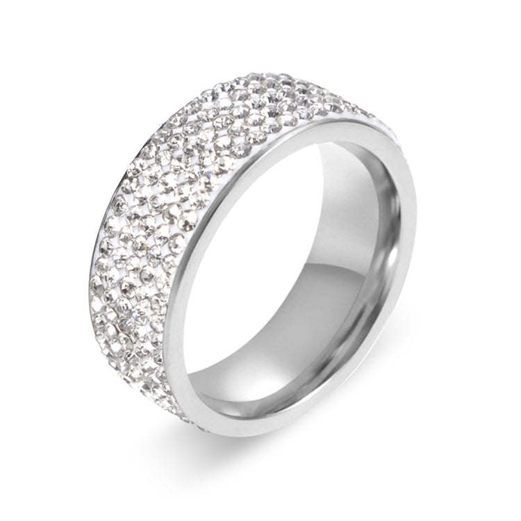 Edelstahl Ewiger Ring Für Hochzeitsband Verlobungsversprechen Kristall Und Strass Eingefasster Kreis Rund, 57 mm, US-Größe:10, Innendurchmesser: 20 mm, Umfang: 62,8 mm, 10