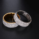 Edelstahl Ewiger Ring Für Hochzeitsband Verlobungsversprechen Kristall Und Strass Eingefasster Kreis Rund, 57 mm, US-Größe:10, Innendurchmesser: 20 mm, Umfang: 62,8 mm, 10