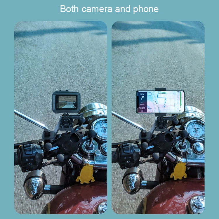 RUIGPRO Motorradlenker-Handyhalterung aus Aluminium für GoPro, Insta360, DJI und andere Action-Kameras