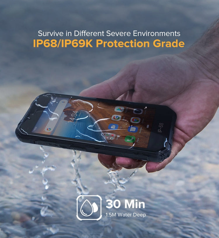 IP68/IP69K Wasserdicht Staubdicht Stoßfest, Gesichtserkennung, 4000mAh Akku, 5,0 Zoll Android 9.0 MTK6580A/W Quad Core bis 1,3GHz, Netzwerk: 3G, Armor X6 2GB+16GB