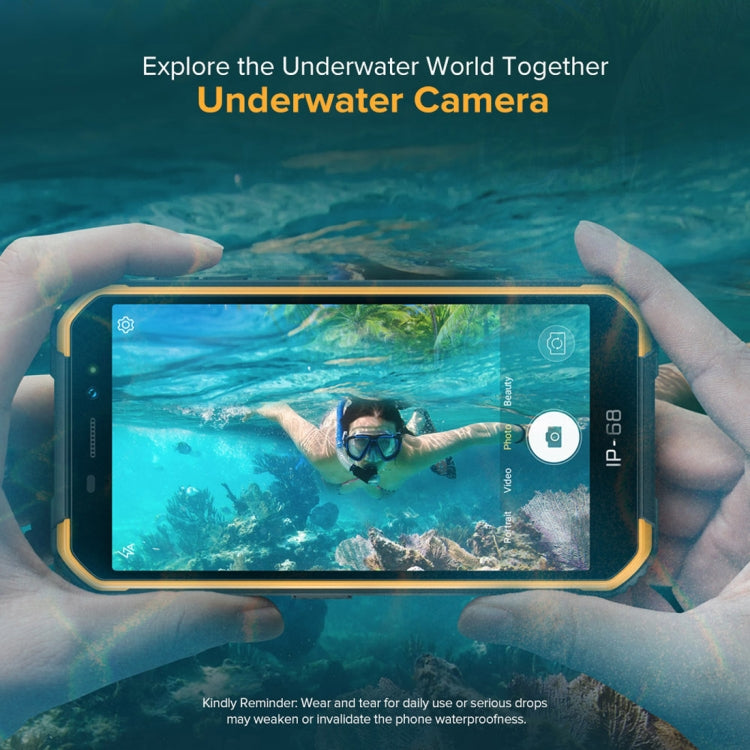IP68/IP69K Wasserdicht Staubdicht Stoßfest, Gesichtserkennung, 4000mAh Akku, 5,0 Zoll Android 9.0 MTK6580A/W Quad Core bis 1,3GHz, Netzwerk: 3G, Armor X6 2GB+16GB