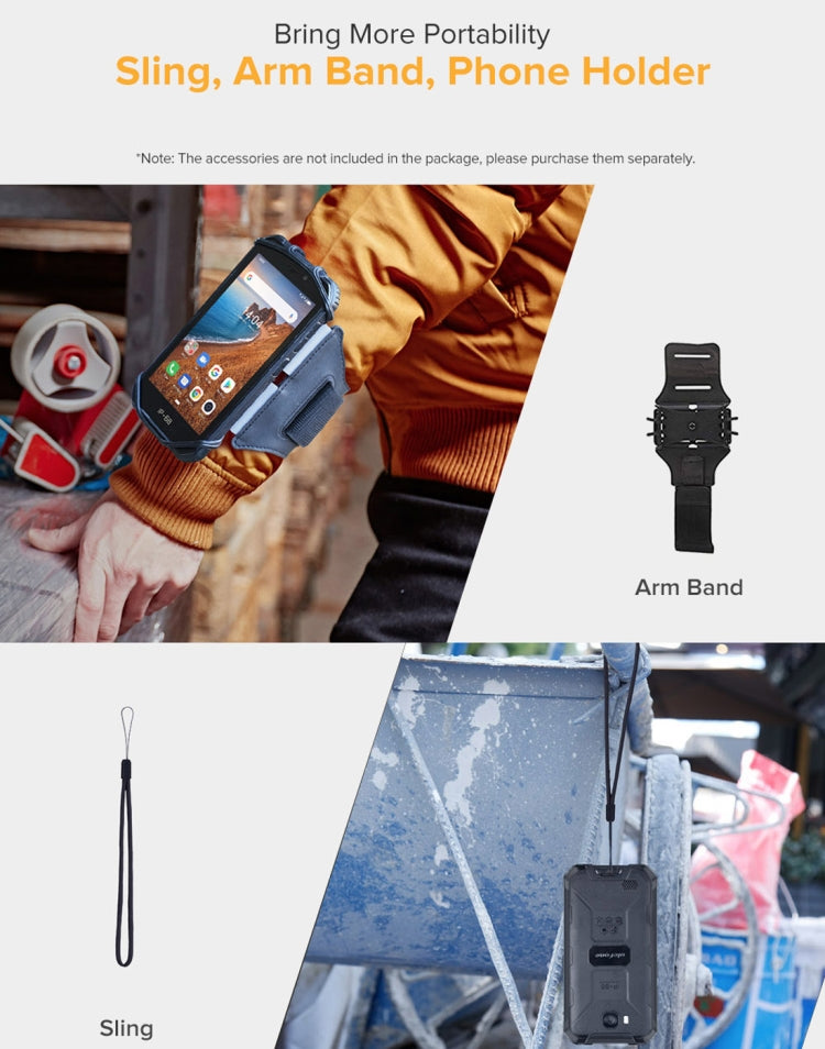 IP68/IP69K Wasserdicht Staubdicht Stoßfest, Gesichtserkennung, 4000mAh Akku, 5,0 Zoll Android 9.0 MTK6580A/W Quad Core bis 1,3GHz, Netzwerk: 3G, Armor X6 2GB+16GB