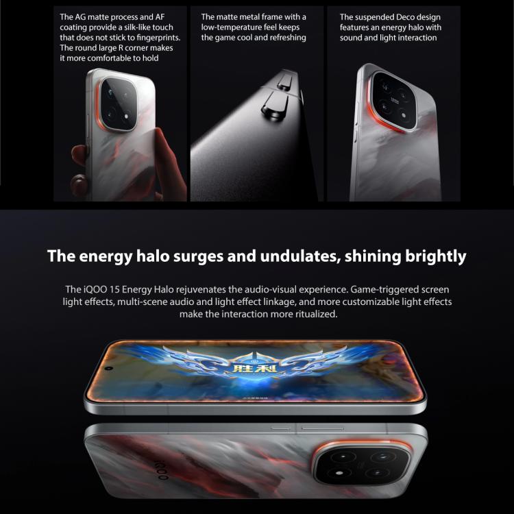 vivo iQOO 15, 12 GB + 512 GB, 6,85 Zoll, Android 16 OriginOS 6, Snapdragon 8 Elite Gen 5 Octa-Core, OTG, NFC, Netzwerk: 5G, Google Play-Unterstützung, 12 GB + 512 GB