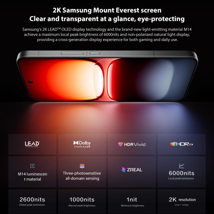 vivo iQOO 15, 12 GB + 512 GB, 6,85 Zoll, Android 16 OriginOS 6, Snapdragon 8 Elite Gen 5 Octa-Core, OTG, NFC, Netzwerk: 5G, Google Play-Unterstützung, 12 GB + 512 GB