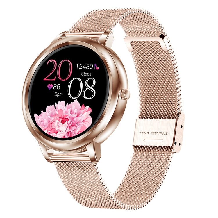 Smartwatch mit 1,09 Zoll IPS-Farbbildschirm, IP67 wasserdicht, unterstützt Schlafüberwachung, Herzfrequenzmessung, Blutdruckmessung und Multisport-Modus, Ausführung: Stahlarmband, Stahlarmband (Gold), Stahlarmband (Silber)
