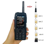 Wasserdicht, stoßfest, staubdicht, 2400mAh Akku, 2,2 Zoll, 21 Tasten, LED-Taschenlampe, FM, Quad SIM, mit Antenne