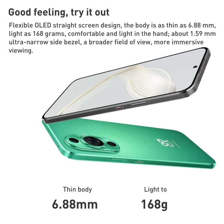 Dual-Kamera auf der Rückseite, Fingerabdrucksensor im Display, 6,7 Zoll HarmonyOS, Qualcomm Snapdragon 778G 4G Octa-Core-Prozessor mit bis zu 2,4 GHz, Netzwerk: 4G, OTG, NFC, Google Play wird nicht unterstützt, nova 11 256 GB