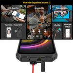 Duale Rückkameras, IP68/IP69K wasserdicht, staubdicht und stoßfest, Gesichtserkennung und Fingerabdrucksensor, 6,58 Zoll Android 13, MediaTek Helio G99 Octa-Core bis zu 2,2 GHz, Netzwerk: 4G, OTG, NFC, globale Version mit Google Play, Armor 21