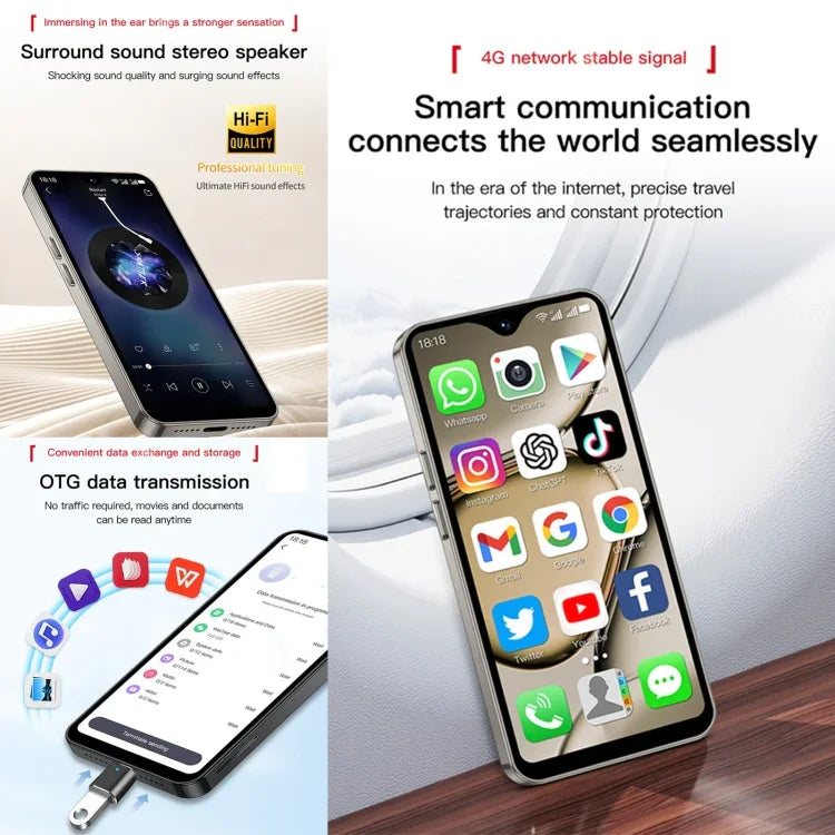 SOYES XS18 Pro Max, 2 GB + 16 GB, Gesichtserkennung, 4,3 Zoll, Android 8.1, MTK6737A Quad-Core-Prozessor, Netzwerk: 4G, OTG, Dual-SIM, XS18 Pro Max