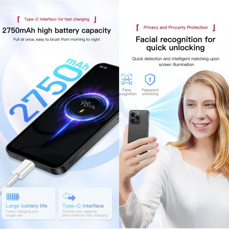 SOYES XS18 Pro Max, 2 GB + 16 GB, Gesichtserkennung, 4,3 Zoll, Android 8.1, MTK6737A Quad-Core-Prozessor, Netzwerk: 4G, OTG, Dual-SIM, XS18 Pro Max