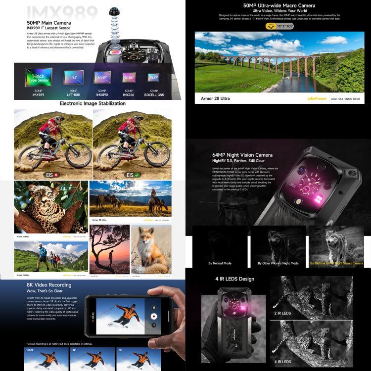 Ulefone Armor 28 Ultra – Robustes Smartphone, 16 GB + 1 TB, Nachtsicht, 10600 mAh Akku, 6,67 Zoll Display, Android 14, MediaTek Dimensity 9300+ Octa-Core-Prozessor, Netzwerk: 5G, NFC, Armor 28 Ultra
