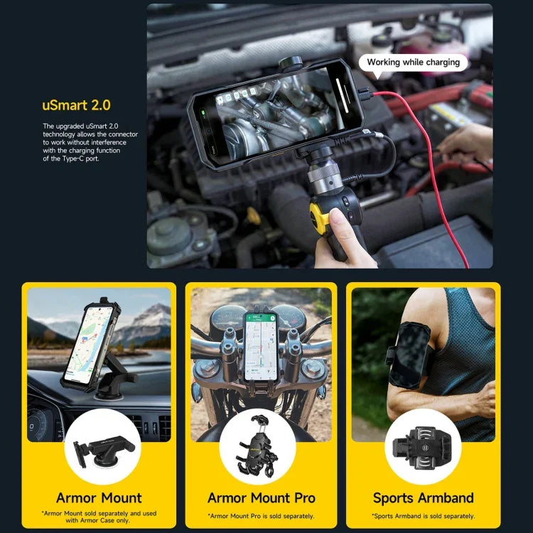 Ulefone Armor 27 Rugged Phone, 12 GB + 256 GB, Nachtsicht, 10600 mAh, 6,78 Zoll, Android 14, MediaTek Helio G99 Octa-Core, Netzwerk: 4G, NFC, OTG, Armor 27