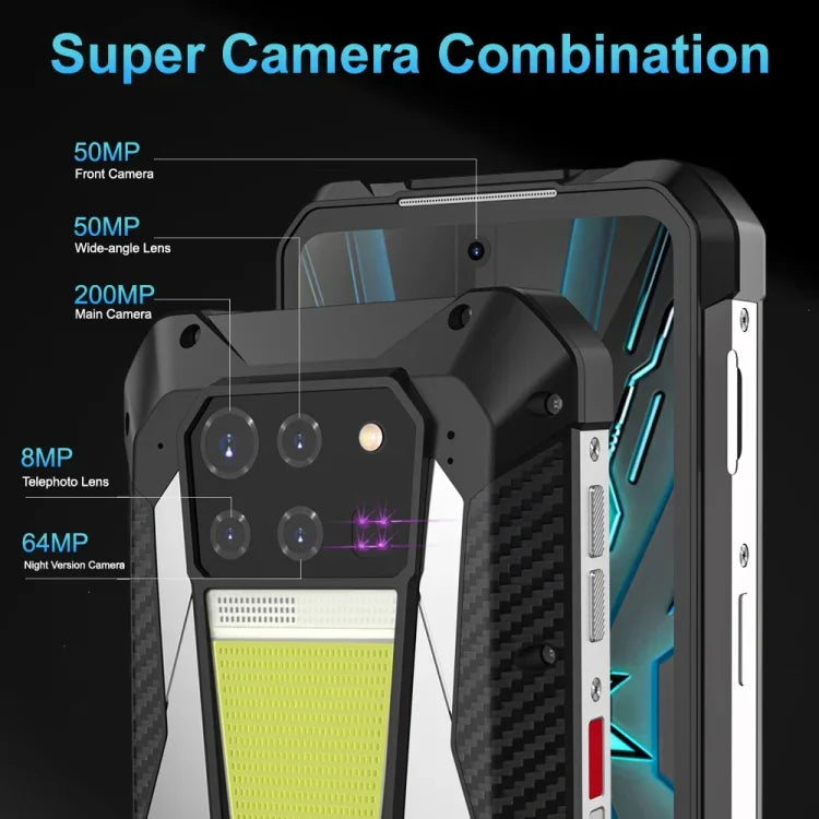 Unihertz Tank 3 / 8849, 16 GB + 512 GB, 200-MP-Kamera, Nachtsicht, 23800-mAh-Akku, 6,79 Zoll Android 13 Dimensity 8200 Octa-Core-Prozessor, Netzwerk: 5G, Tank 3 ohne Laser-Entfernungsmesser