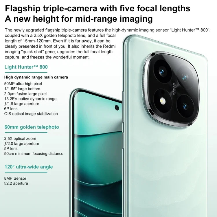 Xiaomi Redmi Note 14 Pro+, 16 GB + 512 GB, 6,67 Zoll Xiaomi HyperOS, Snapdragon 7s Gen 3 Octa-Core-Prozessor, NFC, Netzwerk: 5G, 16 GB + 512 GB