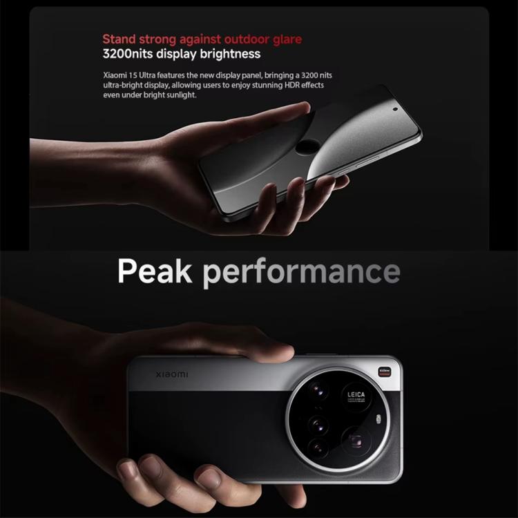 Xiaomi 15 Ultra Global, 16GB+512GB, 3D Ultraschall-Fingerabdruck, 200MP Kamera, 6,73 Zoll Xiaomi HyperOS 2 Snapdragon 8 Elite Octa Core 3nm, NFC, Netzwerk: 5G, Xiaomi 15 Ultra Global, 16GB+512GB (Silber), Xiaomi 15 Ultra Global, 16GB+512GB (Schwarz)