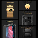 Oukitel WP23 Plus Rugged Phone, 8 GB + 256 GB, 6,52 Zoll, Android 14.0, Unisoc T606 Octa-Core-Prozessor, NFC, OTG, Netzwerk: 4G, WP23 Plus