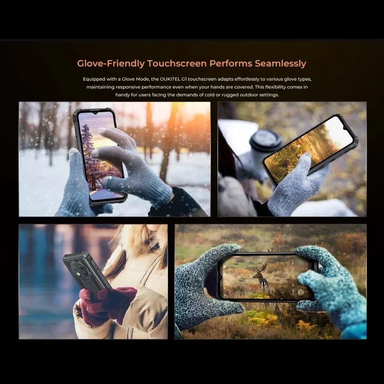 Oukitel G1 Rugged Phone, 6 GB + 256 GB, Fingerabdrucksensor, 6,52 Zoll, Android 14, T606 Octa-Core-Prozessor, NFC, OTG, Netzwerk: 4G