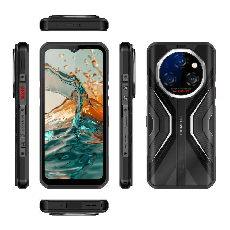 Oukitel WP55 5G Rugged Phone, 12 GB + 256 GB, 108-MP-Kamera, Fingerabdrucksensor, 6,6 Zoll MediaTek Dimensity 7025 Octa-Core-Prozessor, NFC, OTG, Netzwerk: 5G, WP55