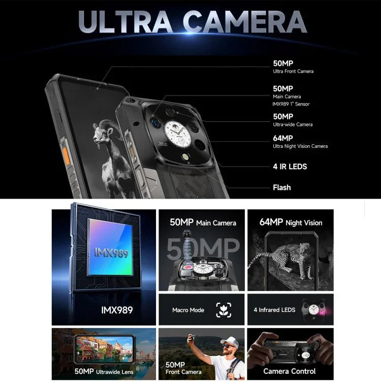 Ulefone Armor 28 Pro – Robustes Smartphone, 16 GB + 512 GB, Nachtsichtfunktion, 10600 mAh Akku, 6,67 Zoll + 1,04 Zoll Display, Android 15, MediaTek Dimensity 7300 Octa-Core-Prozessor, 5G, NFC
