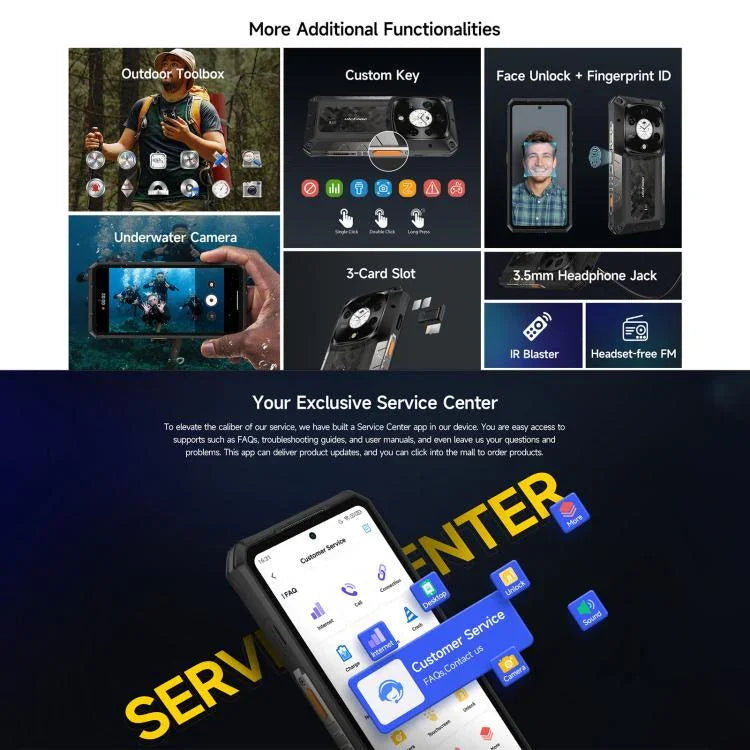 Ulefone Armor 28 Pro – Robustes Smartphone, 16 GB + 512 GB, Nachtsichtfunktion, 10600 mAh Akku, 6,67 Zoll + 1,04 Zoll Display, Android 15, MediaTek Dimensity 7300 Octa-Core-Prozessor, 5G, NFC