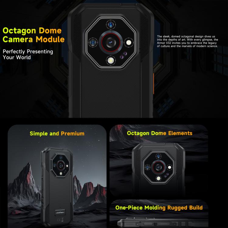 Ulefone Armor X32 Robustes Smartphone, 8 GB + 256 GB, Nachtsicht, 5,65 Zoll, Android 14, MediaTek Helio G91 Octa-Core-Prozessor, Netzwerk: 4G, NFC, OTG