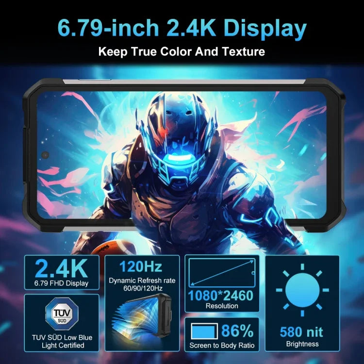 Unihertz 8849 Tank 2 Pro Robustes Smartphone mit Nachtsichtprojektor, 12 GB + 256 GB, 6,79 Zoll, Android 14, MTK6789 Octa-Core-Prozessor, Netzwerk: 4G