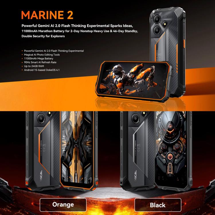 Blackview Oscal Marine 2, 4 GB + 64 GB, 6,56 Zoll, Android 15, Unisoc UMS9230E T615 Octa-Core-Prozessor, Netzwerk: 4G, OTG, NFC, 4 GB + 64 GB
