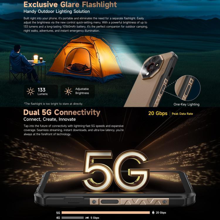 Ulefone Armor X16 Pro, 5 GB + 256 GB, Nachtsicht, robustes Smartphone (IP68/IP69K), 6,56 Zoll, Android 15, MediaTek Dimensity 6300 Octa-Core-Prozessor, Netzwerk: 5G, NFC, OTG; Armor X16 Pro, 8 GB + 256 GB