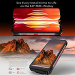 Oukitel WP56 Rugged Phone, 12 GB + 512 GB, 108-MP-Kamera, Fingerabdrucksensor, 6,8-Zoll-Display, Android 15, MTK Dimensity 7050 Octa-Core-Prozessor, NFC, OTG, 5G-Netzwerk