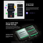 Ulefone Armor 33 Rugged Phone, 12 GB + 512 GB, 6,95 Zoll, Android 15, MediaTek Helio G100 Octa-Core, Netzwerk: 4G, OTG, NFC, LED-Beleuchtung, Armor 33