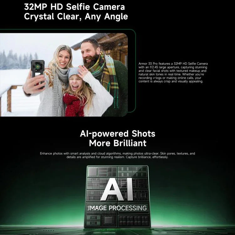 Ulefone Armor 33 Pro – Robustes Smartphone, 16 GB + 512 GB, Nachtsicht, 6,95 Zoll + 3,4 Zoll Dual-Screen, Android 14, MediaTek Dimensity 7300X Octa-Core-Prozessor, Netzwerk: 5G, OTG, NFC, Armor 33 Pro