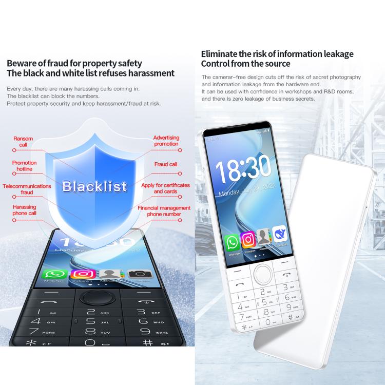 DOOV R70 Tastenhandy, 6 GB + 128 GB, 4-Zoll-Display, Android 13, Mediatek MT6762 Octa-Core-Prozessor, 4G-Netzwerk, Google Play Store-Unterstützung, mit Kamera