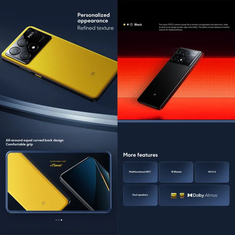 Xiaomi POCO X6 Pro Global, 12 GB + 512 GB, Fingerabdrucksensor im Display, 6,67 Zoll Xiaomi HyperOS, MediaTek Dimensity 8300-Ultra Octa-Core-Prozessor mit 3,35 GHz, NFC, Netzwerk: 5G