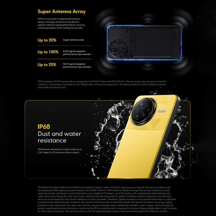 Xiaomi POCO F7 Ultra Global, 12GB+256GB, Fingerabdruck im Bildschirm, 6,67 Zoll Xiaomi HyperOS 2 Snapdragon 8 Elite Octa Core, NFC, Netzwerk: 5G, 12GB+256GB