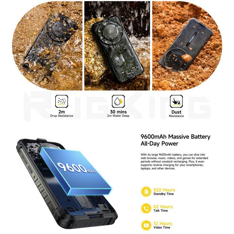 Ulefone RugKing, 8GB+256GB, IP68/IP69K Outdoor-Smartphone, 5,99 Zoll Android 15 Unisoc T7255 Octa Core, Netzwerk: 4G, NFC, OTG, RugKing, 8GB+256GB