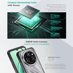 Oukitel WP62 Rugged Phone, 16 GB + 512 GB, 108-MP-Kamera, Fingerabdrucksensor, 6,6 Zoll, Android 15, MediaTek Dimensity 7025 Octa-Core-Prozessor, NFC, OTG, 5G-Netzwerk